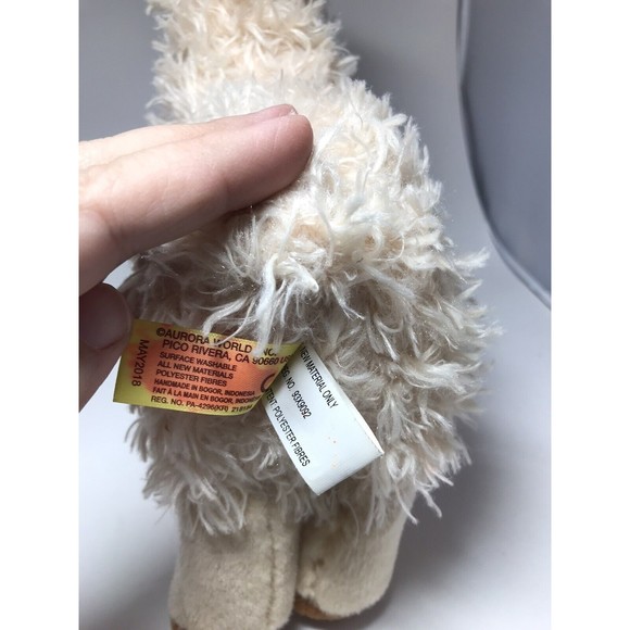 Baby Llama Plush Miyoni by Aurora Stuffed Animal 10” Alpaca Tan - Picture 7 of 12